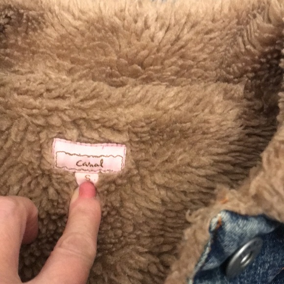 Canal Jeans Vintage Blue/Brown Denim/Sherpa Jacket Size S. Used in mint cond. - Picture 2 of 9